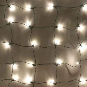 100-light M5 Warm White LED Net Lights, Green Wire