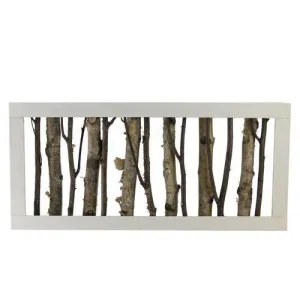 18.75" Mixed Branches in White Wood Frame Table Top Decoration