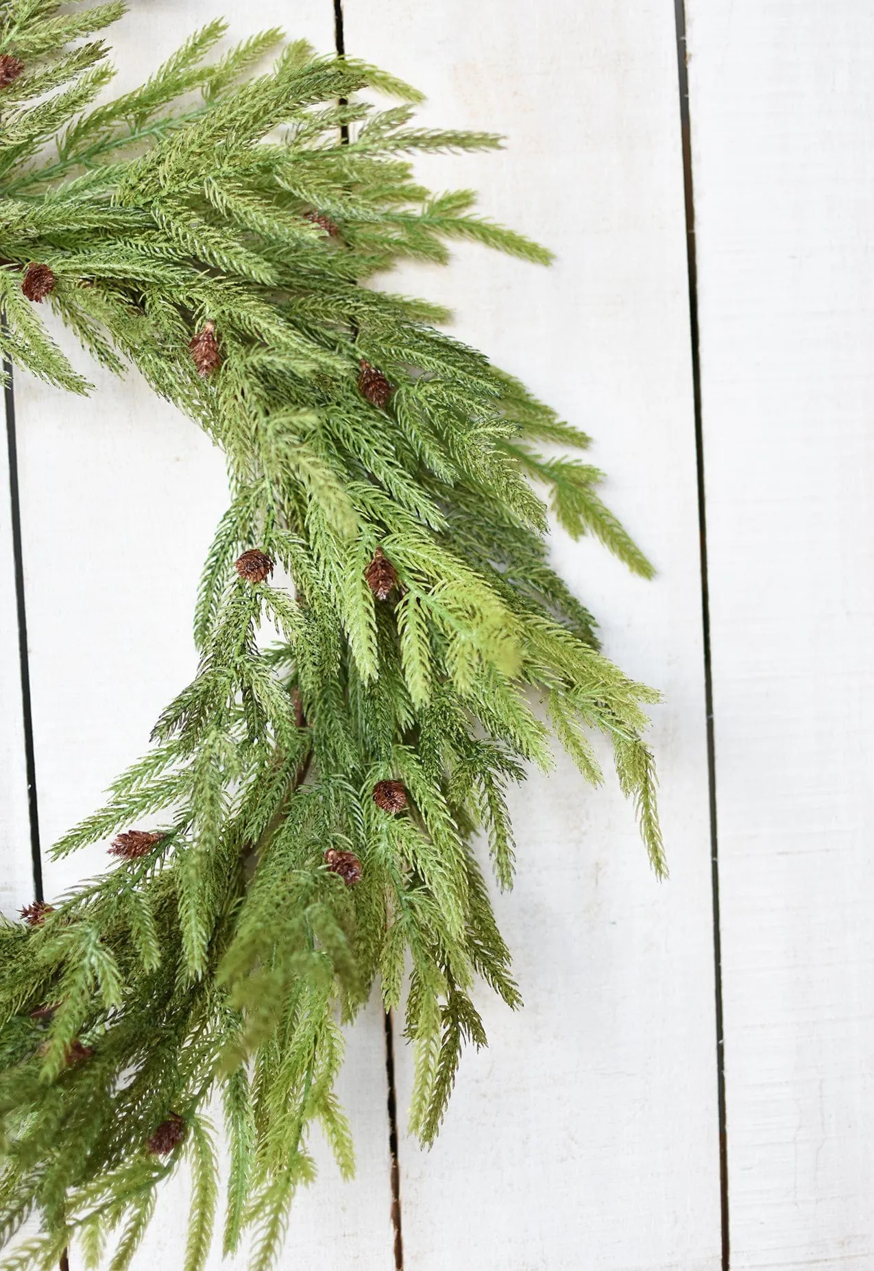 24" Faux Pine Wreath w/ Faux Pinecones