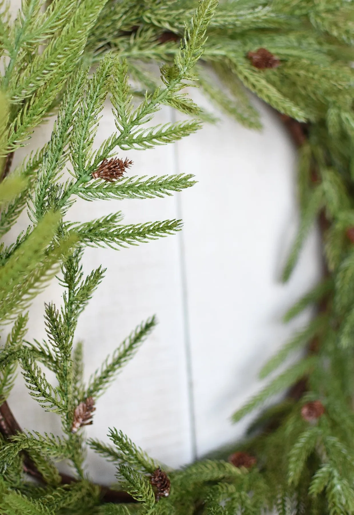 24" Faux Pine Wreath w/ Faux Pinecones