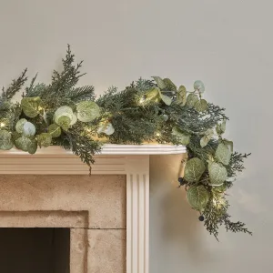 2m Pre Lit Oversized Frosted Berry and Pinecone Christmas Garland