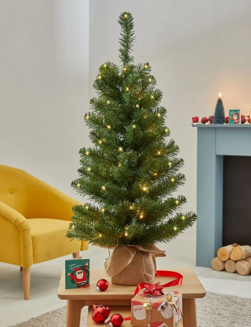 3ft Pre-Lit Spruce Christmas Tree