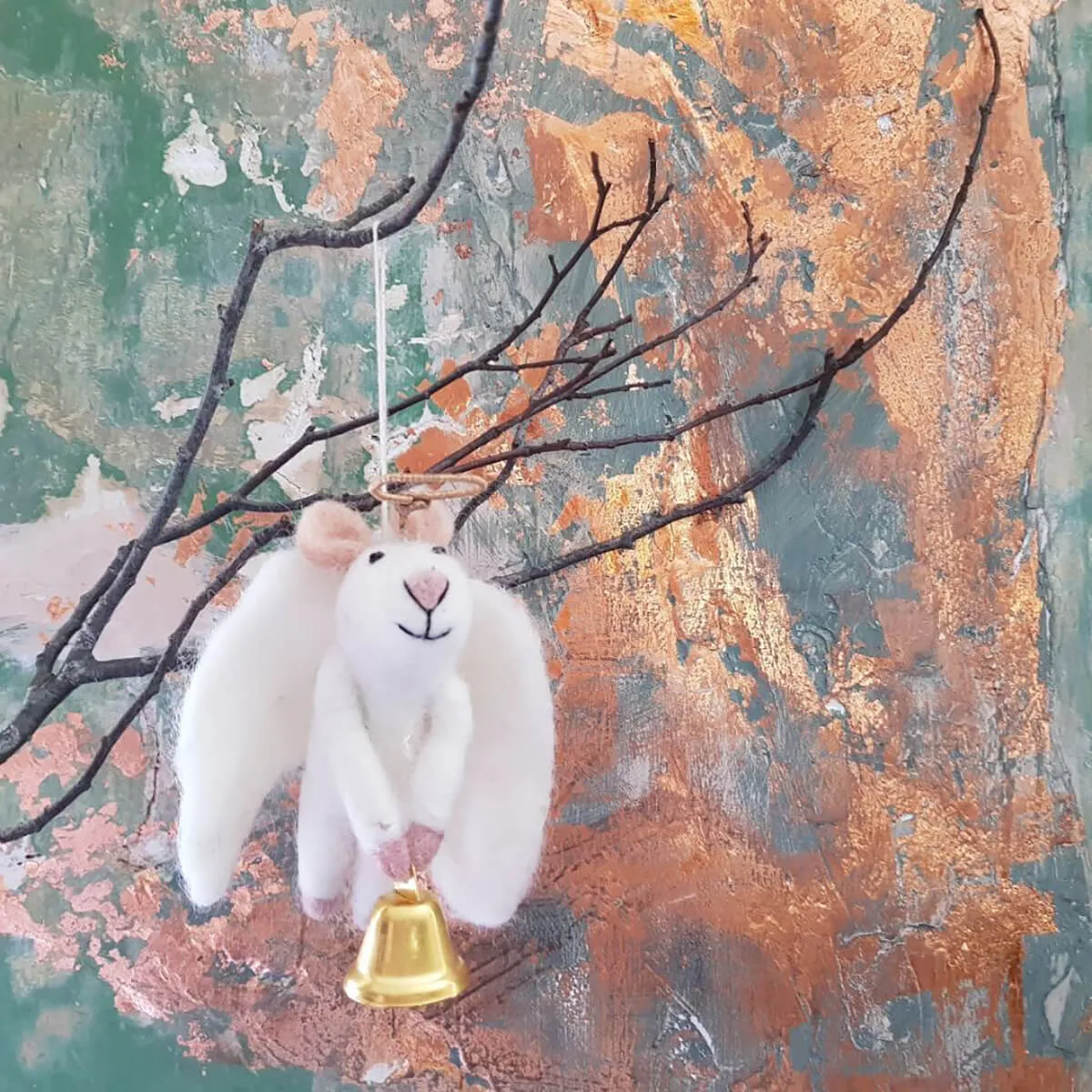 Angelica Mouse Hanging Christmas Decoration by Felt So Good