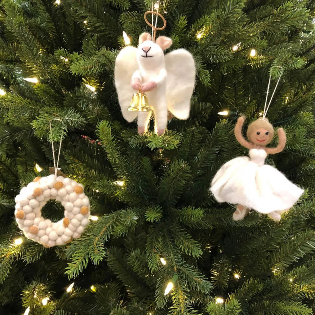 Angelica Mouse Hanging Christmas Decoration by Felt So Good