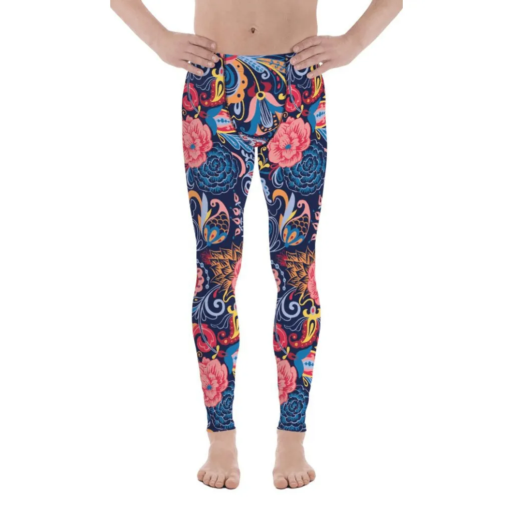 Art Deco Floral Men's Leggings