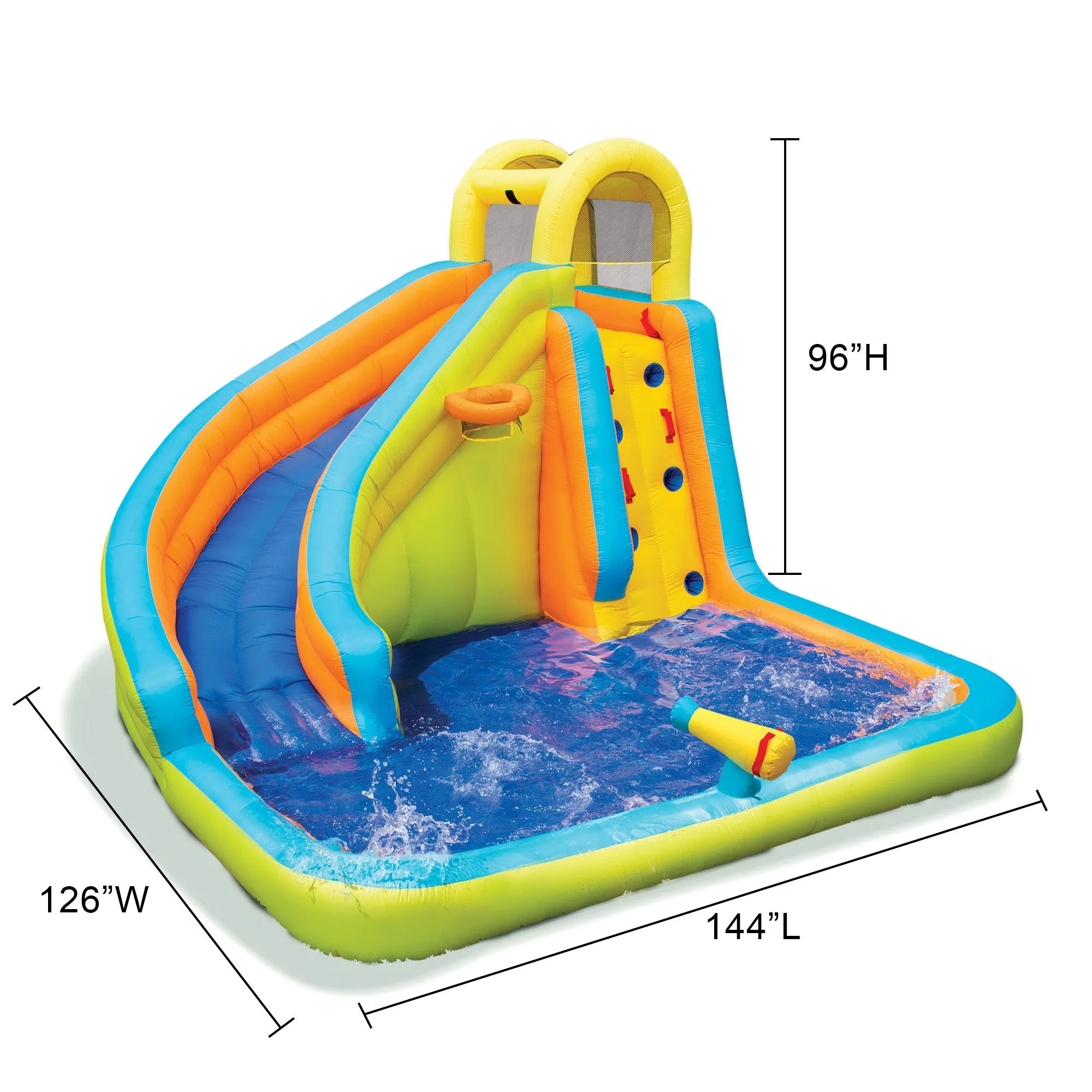 Banzai 28140 Splash 'N Blast Kids Backyard Inflatable Water Slide Park (Used)