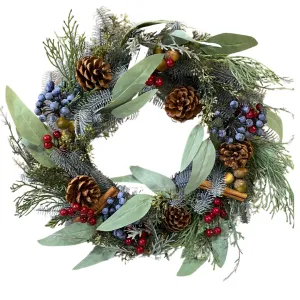 Berry pine cone and cinnamon wreath