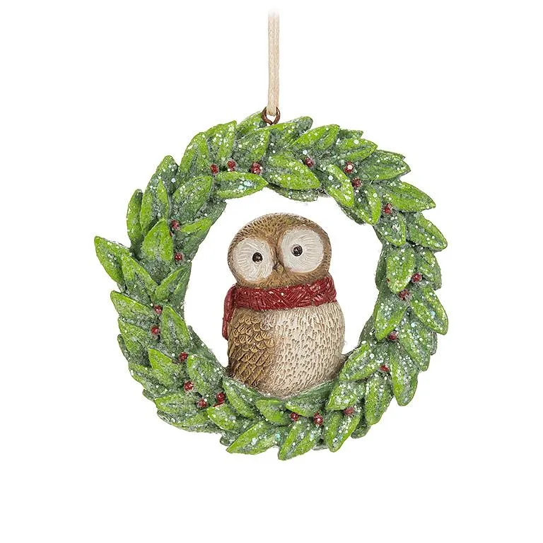 Birds in Wreath Ornament