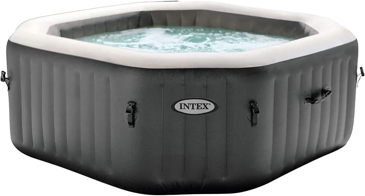 Bubble Massage Inflatable Hot Tub Spa Set, with 120 Jets, Push Button Control Panel, and Spa Cover