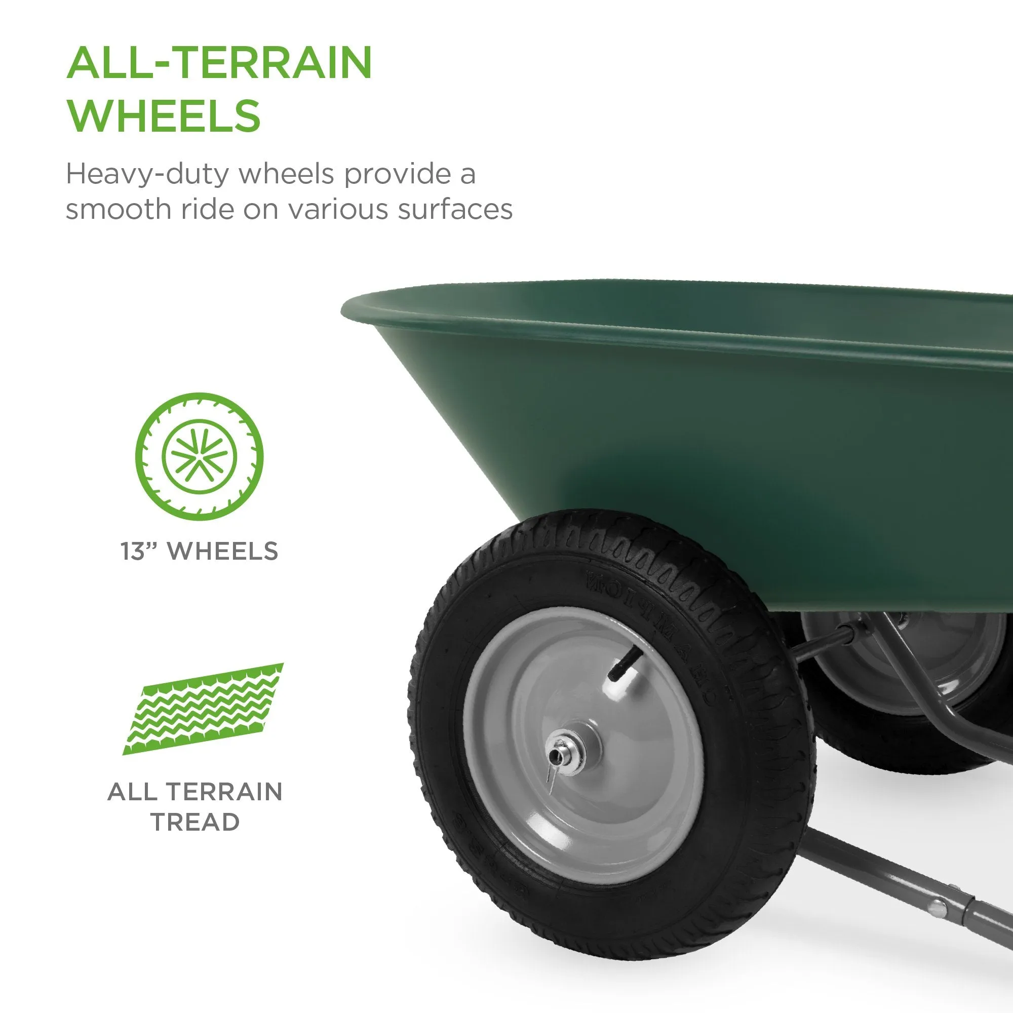 Dual-Wheel Wheelbarrow Garden Cart