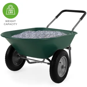 Dual-Wheel Wheelbarrow Garden Cart