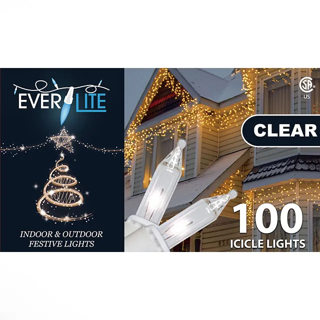 Everlite 100 String Mini Icicle Xmas Lights