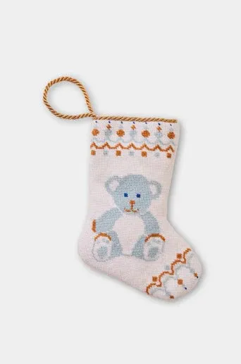 Finished Bauble Stocking: Bear-y Christmas in Blue