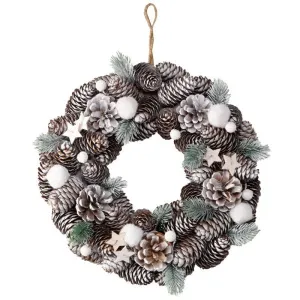 Frost Pine Artificial Christmas Wreath - 36cm