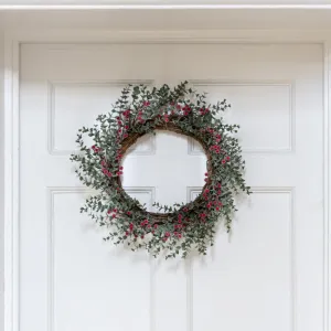 Frosted Faux Red Berry Wreath - 50cm