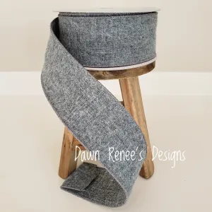 Grey Flannel Ribbon, 2.5" Wire Edge Ribbon RG01918FM