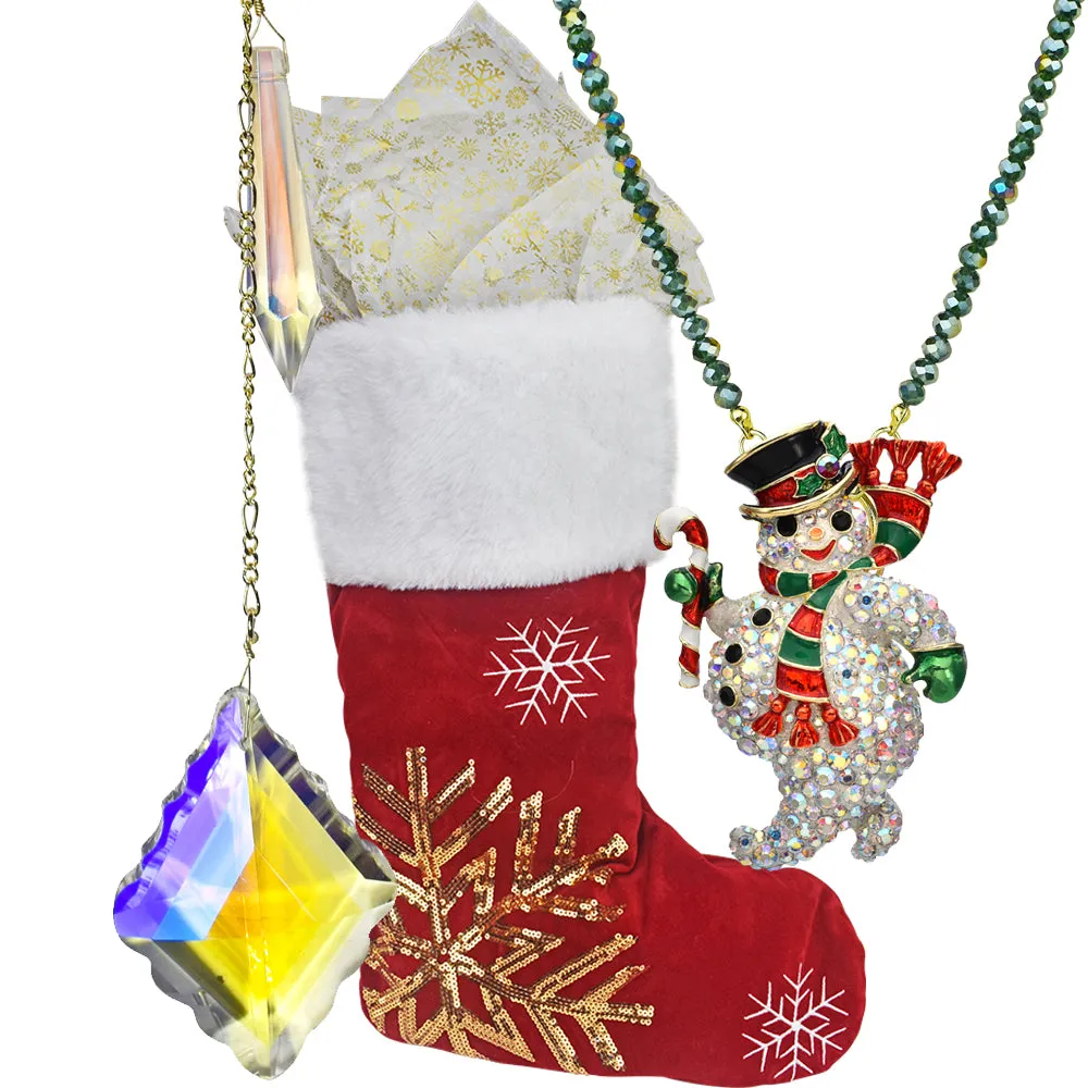 Holly Jolly 7pc Holiday Treasure Bag (Goldtone)