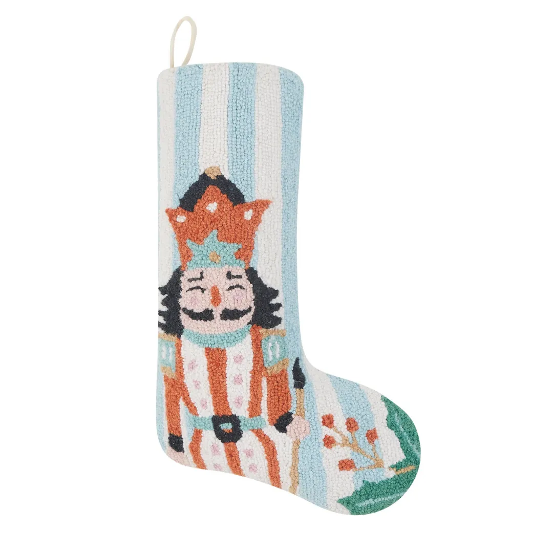 Holly Stripe Nutcracker Stocking