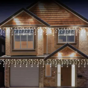 LED Solar White Icicles (3.9m)