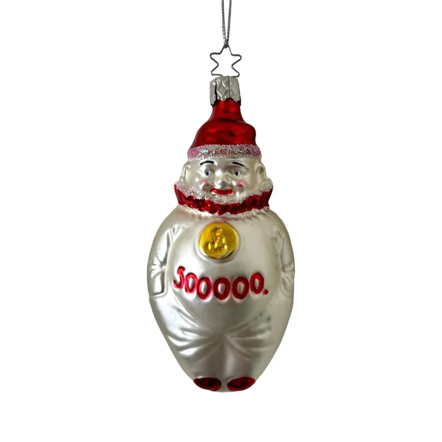 Old World Christmas 500,000 Pound Clown Glass Ornament