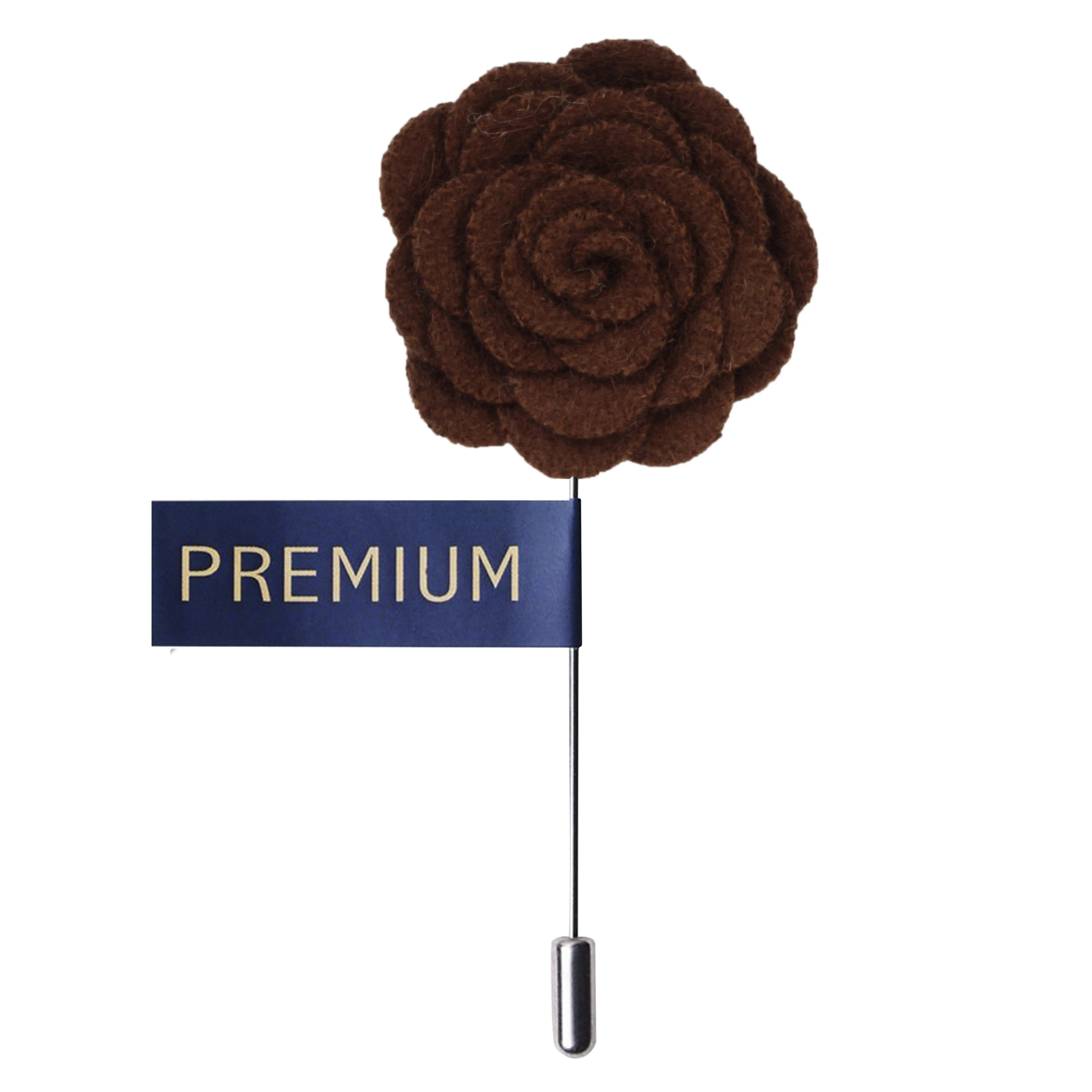 Peluche Blooming Charm Dark Brown Colored Brooch for Men