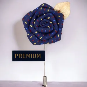 Peluche Floral Pentagon Royal Blue, Blue, Maroon, Golden Brooch Lapel Pin