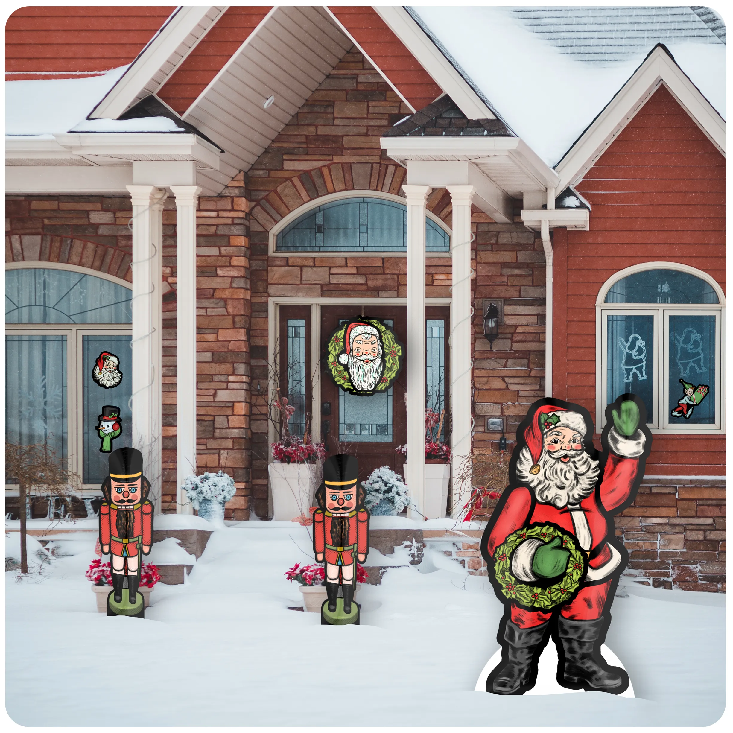 Retro Inspired Nutcracker Christmas Lawn Signs - Set of 2