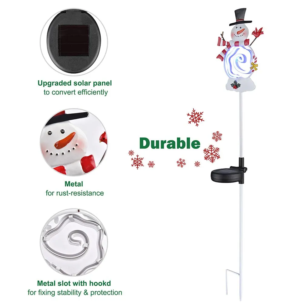 Solar Christmas Pathway Lights with Stake (Santa Snowman Optional)