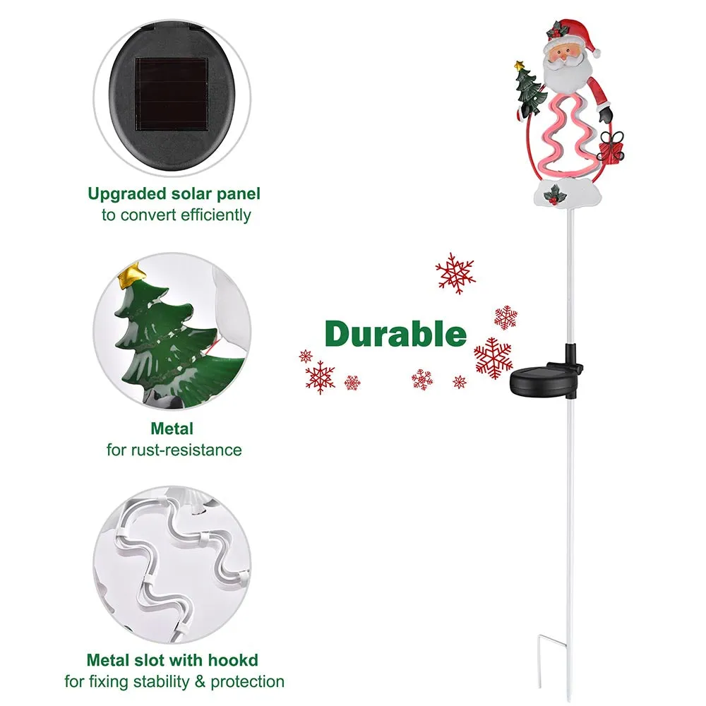 Solar Christmas Pathway Lights with Stake (Santa Snowman Optional)