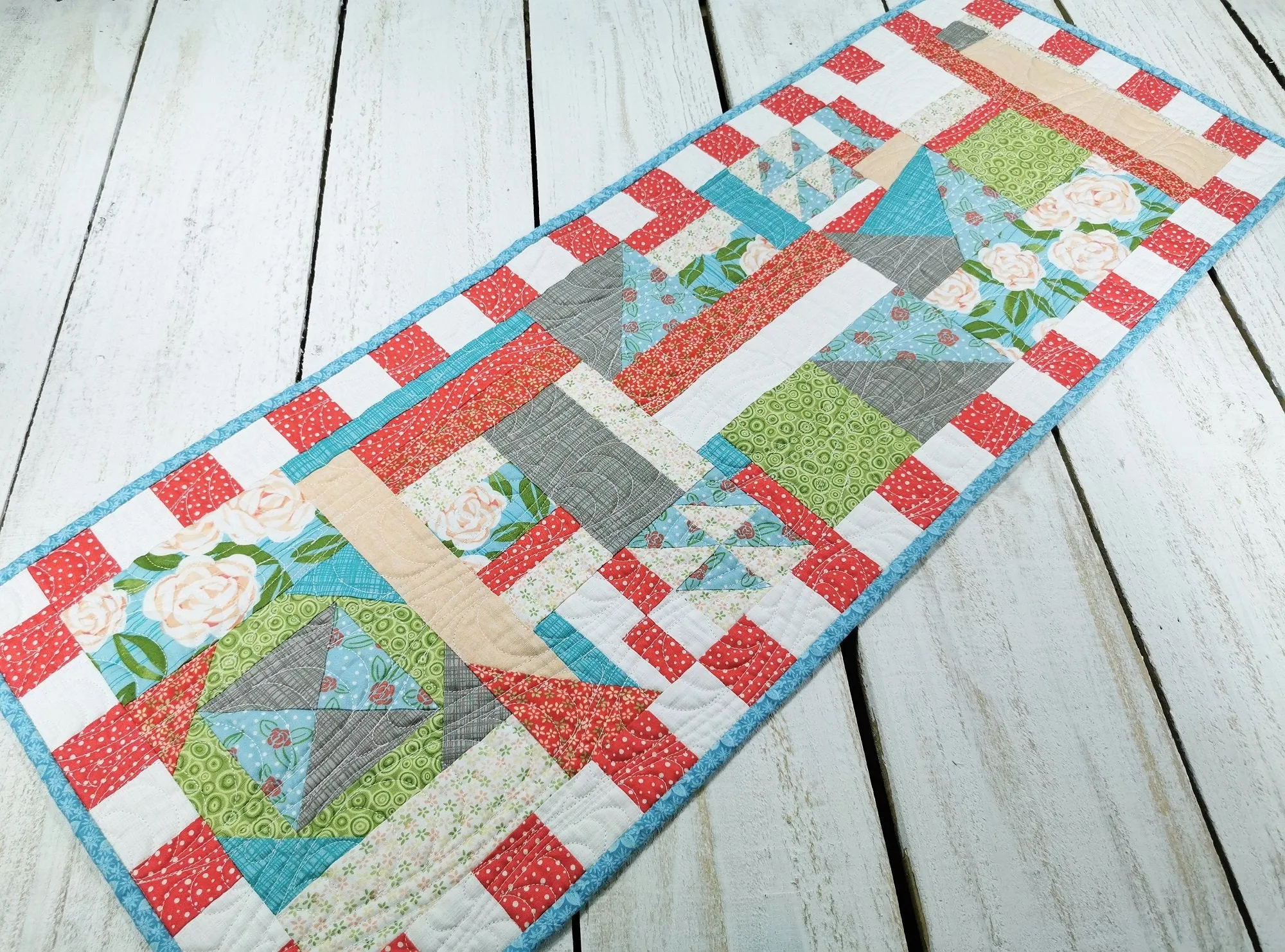 Summer Table Runner, Crazy Quilt