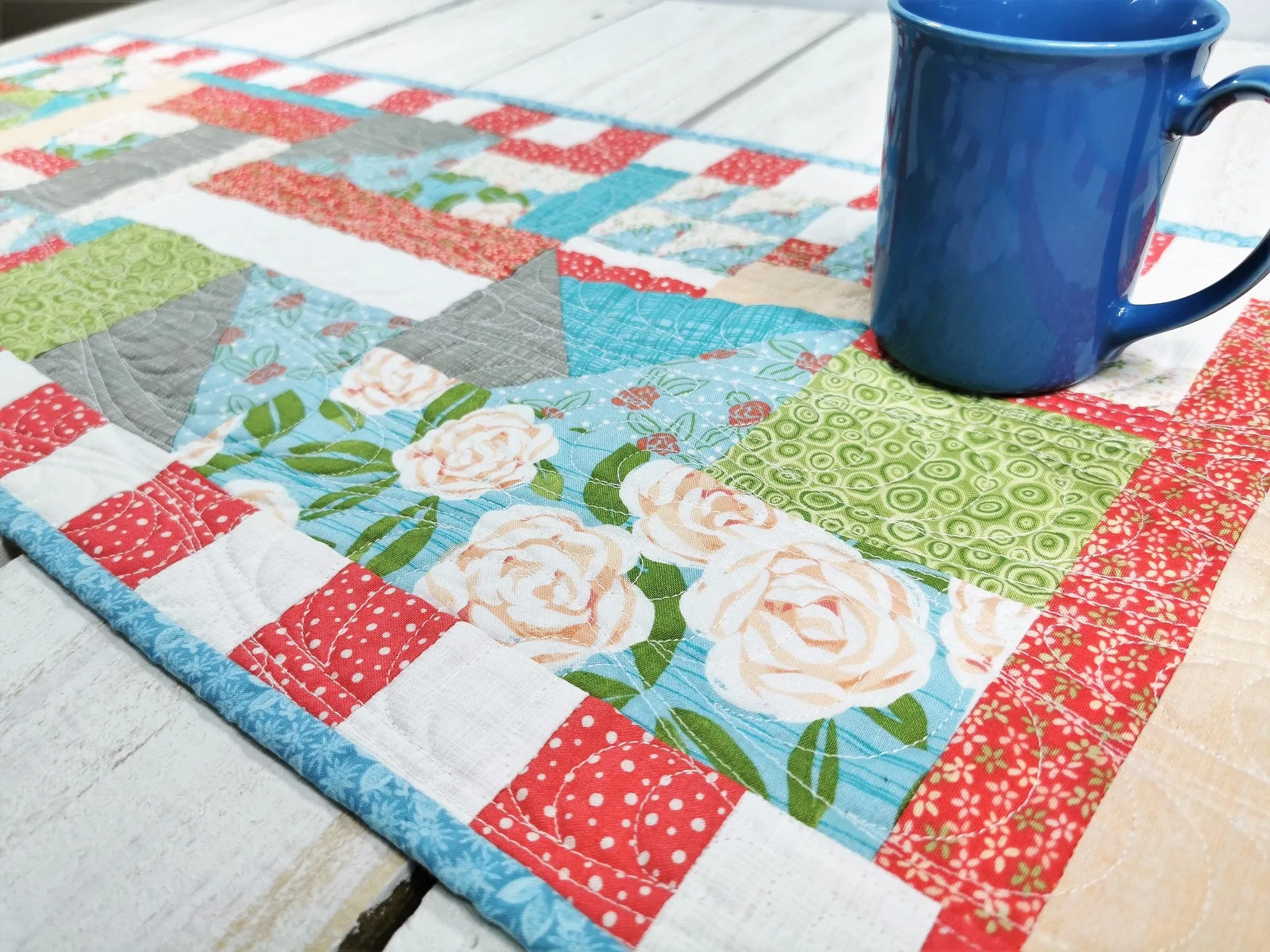 Summer Table Runner, Crazy Quilt