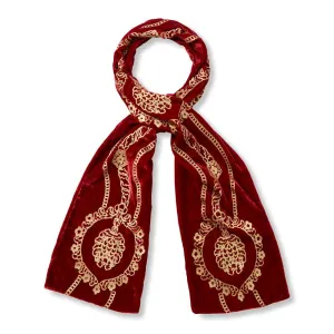 Tudor Rose Velvet Scarf