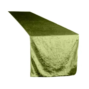 Velvet Table Runner - Dark Sage Green